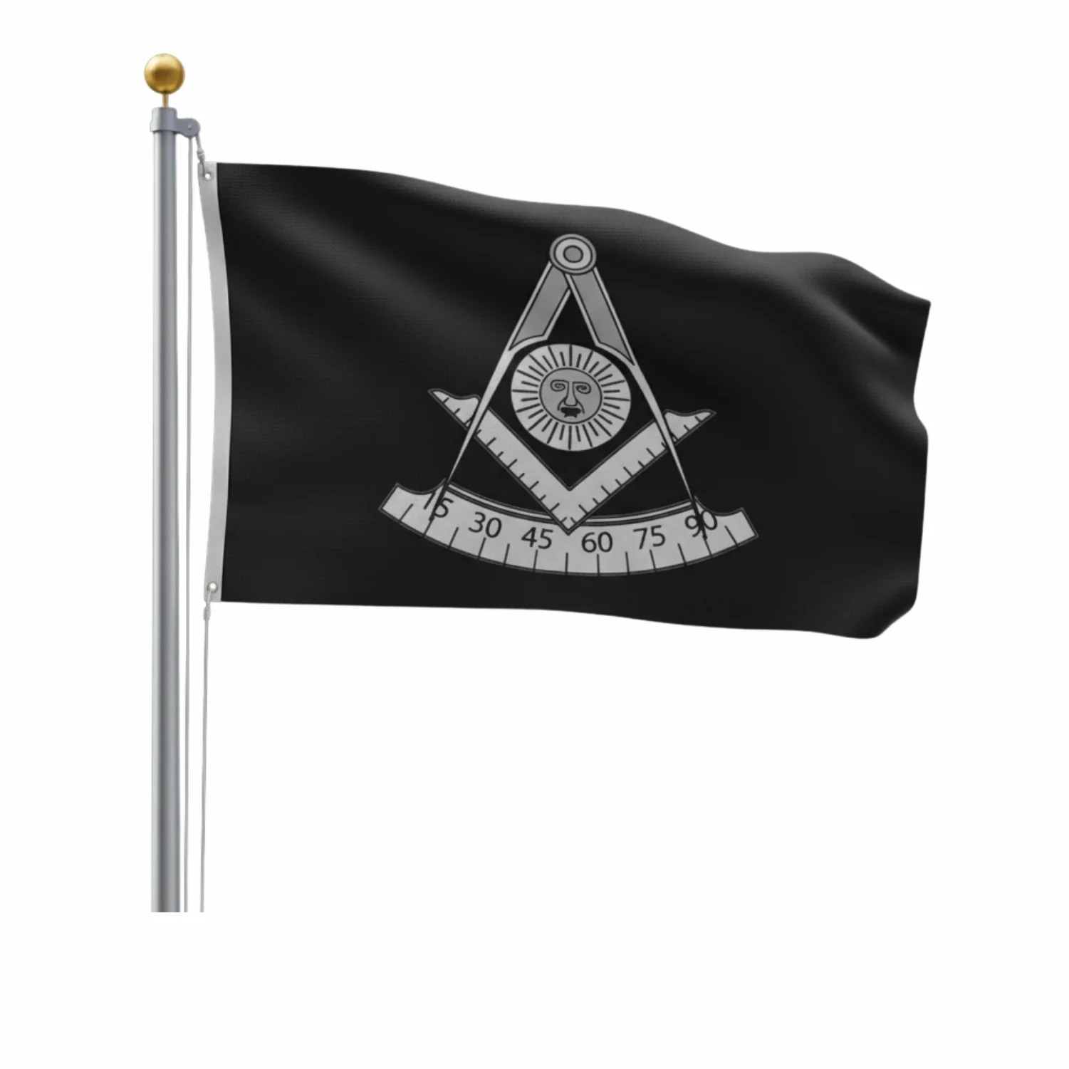 Masonic Past Master Flag – Black Nautical Polyester Banner