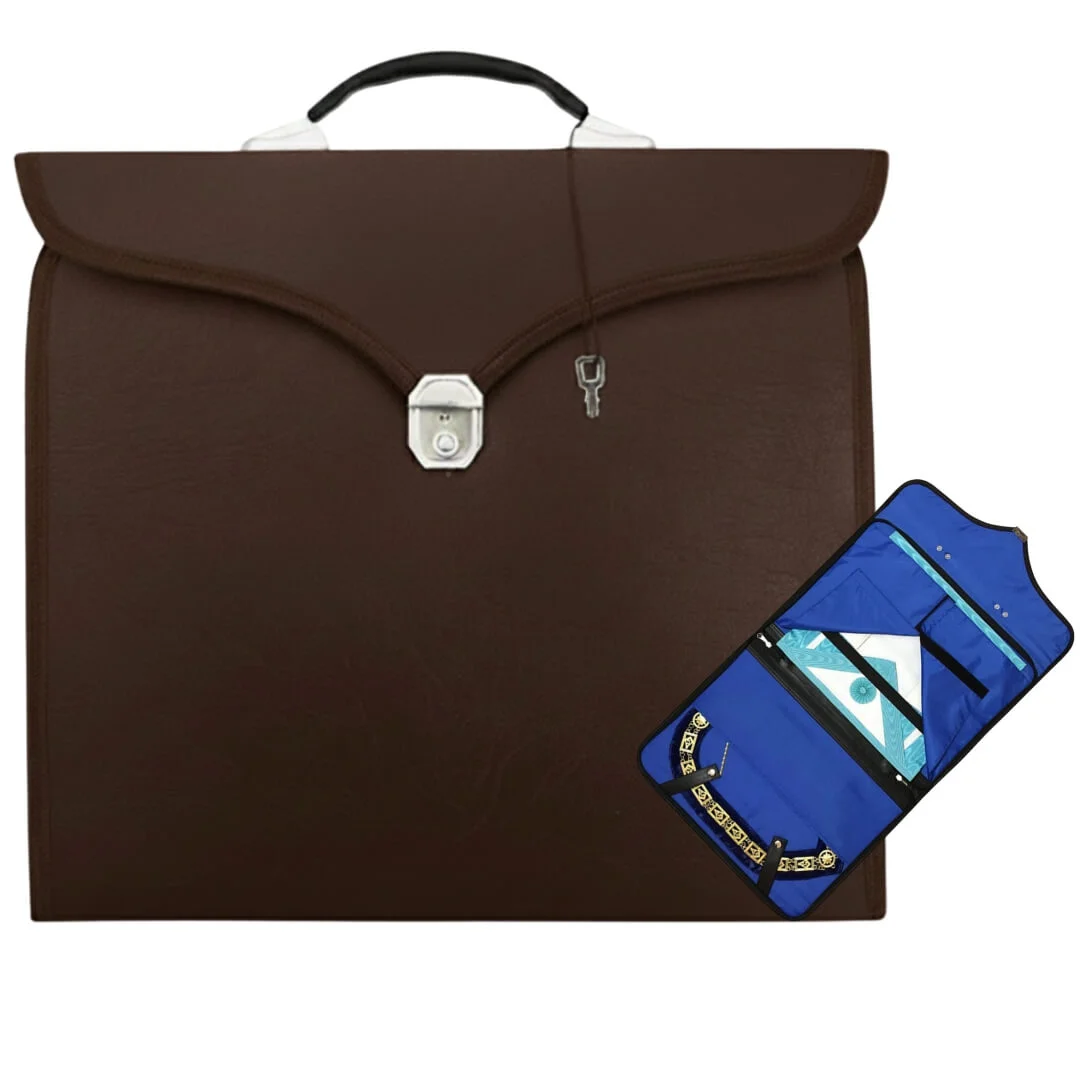 Masonic Apron Case – Brown Leather Provincial | Durable, Secure & Professional