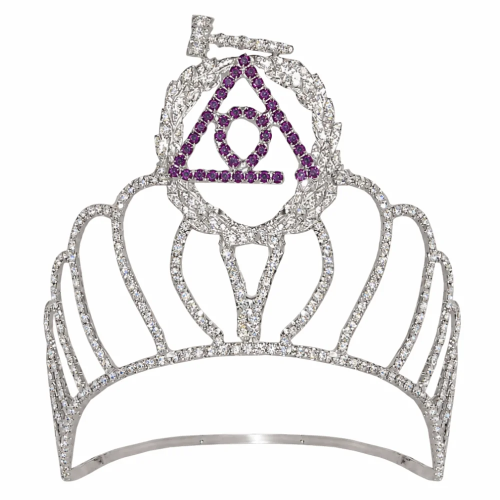 Grand Past Matron LOCOP Crown with Wreath and Gavel in Silver Tone