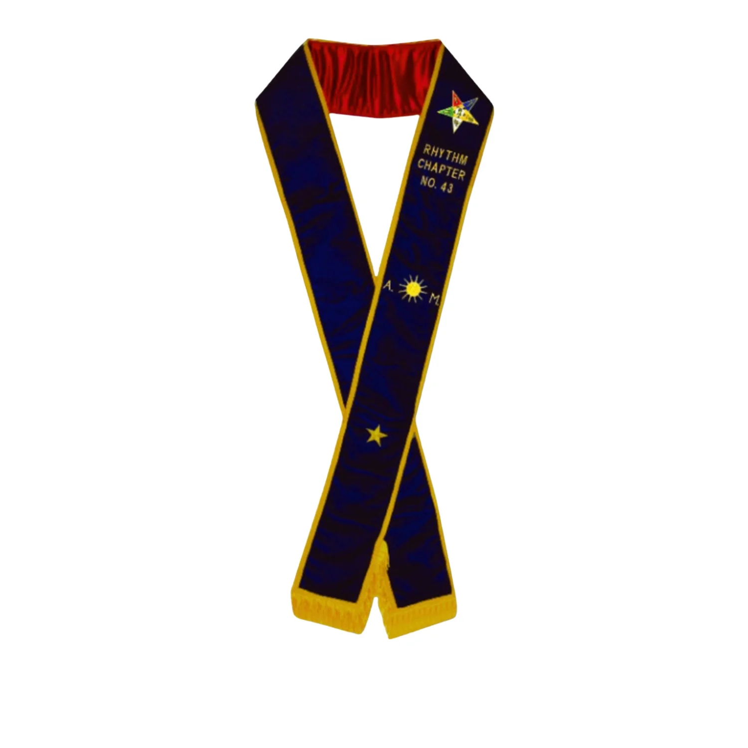 Associate Matron OES Sash | Custom OES AM Sash with Plain Purple Velvet and Bottom Fringe