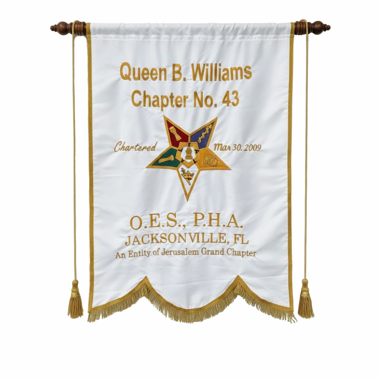 Masonic OES Banner – Premium Embroidered Order of Eastern Star Banner