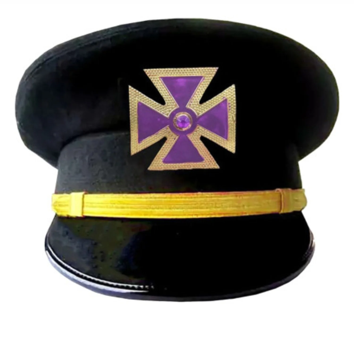 Past Grand Commander Knights Templar Commandery Fatigue Cap Black Wool