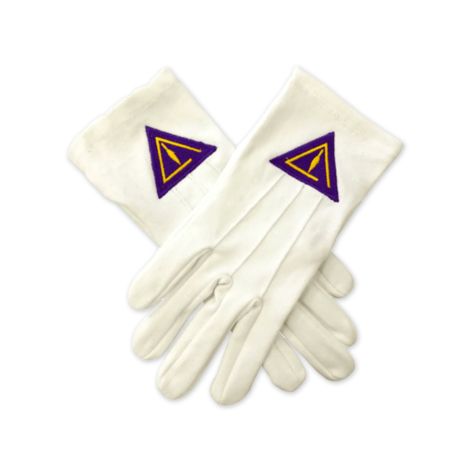 Council Gloves - White Cotton with Royal & Select Emblem