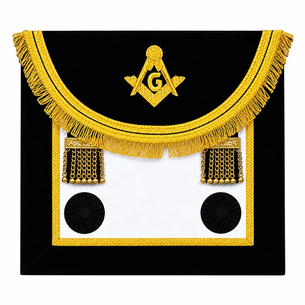 Master Mason Craft English Regulation Apron - Black Gold