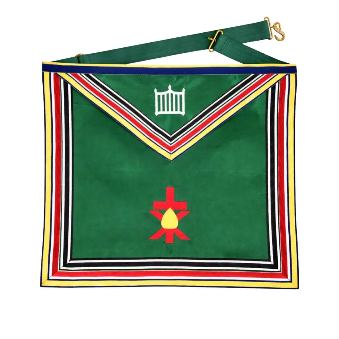 Member Allied Masonic Degrees English Regulation Apron – Green & Multi-Color