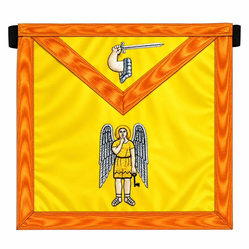 21st Degree Scottish Rite Apron - All Yellow with Gold Moiré