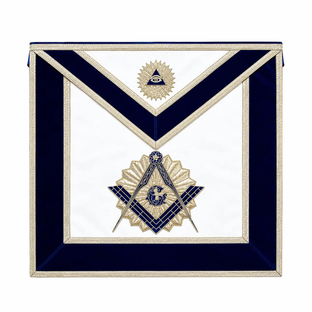 Master Mason Blue Lodge Apron - Royal Blue Velvet