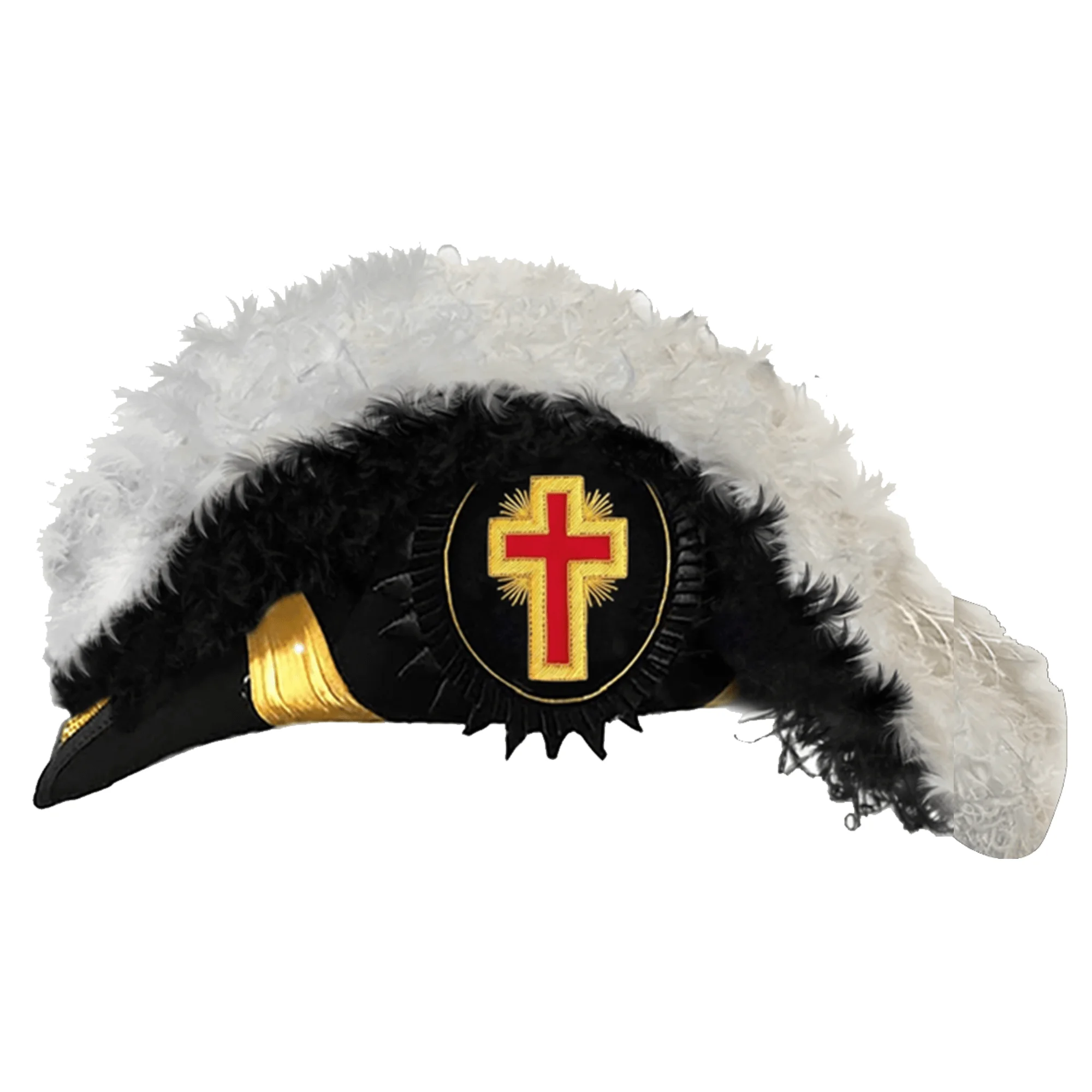 Past Commander Knights Templar Commandery Chapeau - Black Underlayer