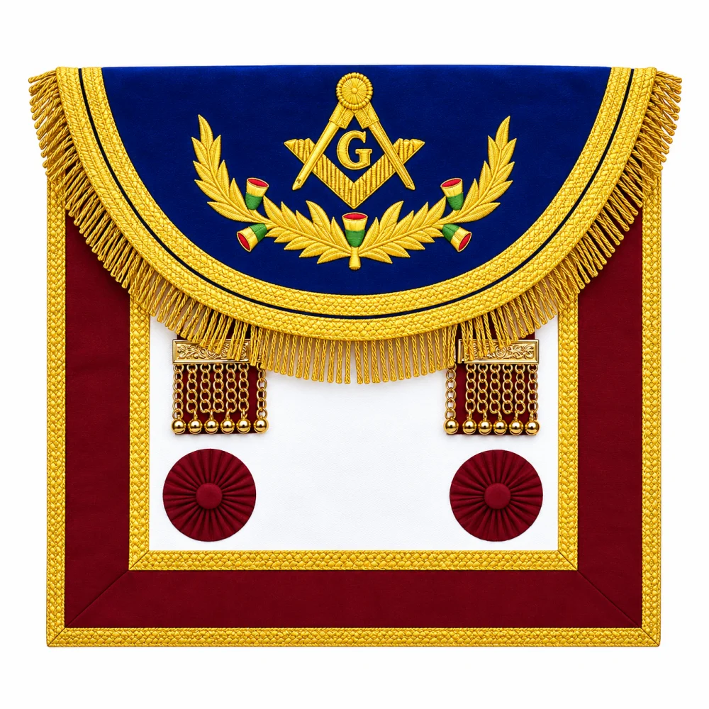 Master Mason Craft Scottish Regulation Apron - Blue & Brown