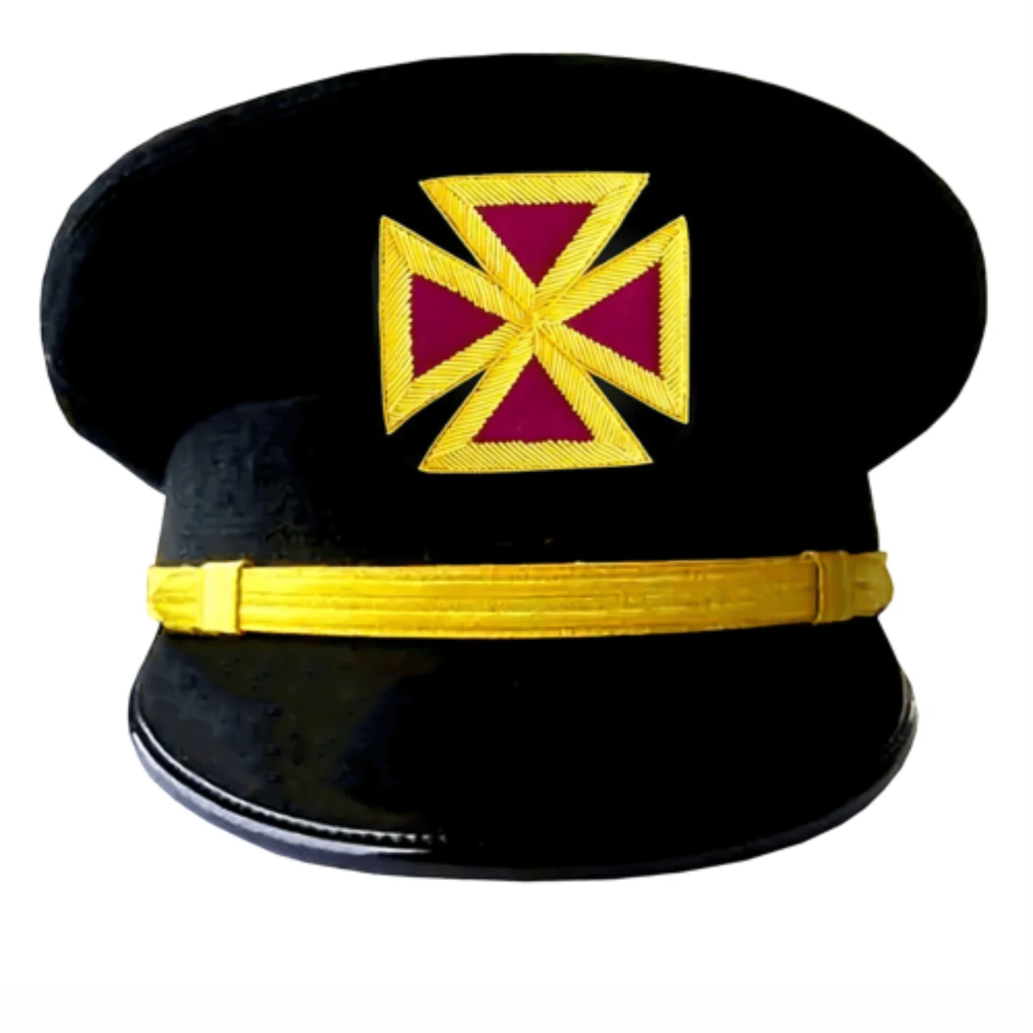 Past Grand Commander Knights Templar Commandery Fatigue Cap Black Wool
