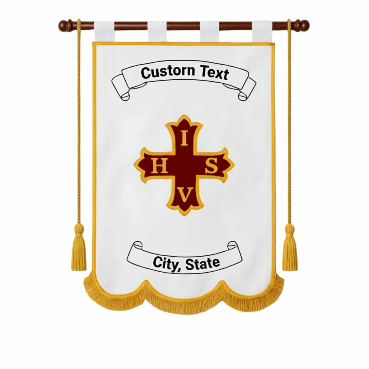 Knights Templar Commandery Banner – Handmade Embroidery, Customizable