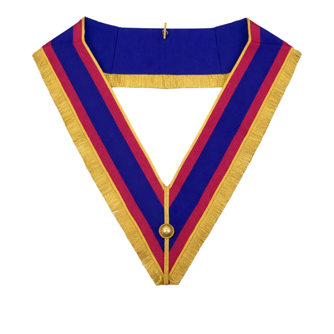 Provincial Mark Collar - Pink & Blue with Gold Fringe