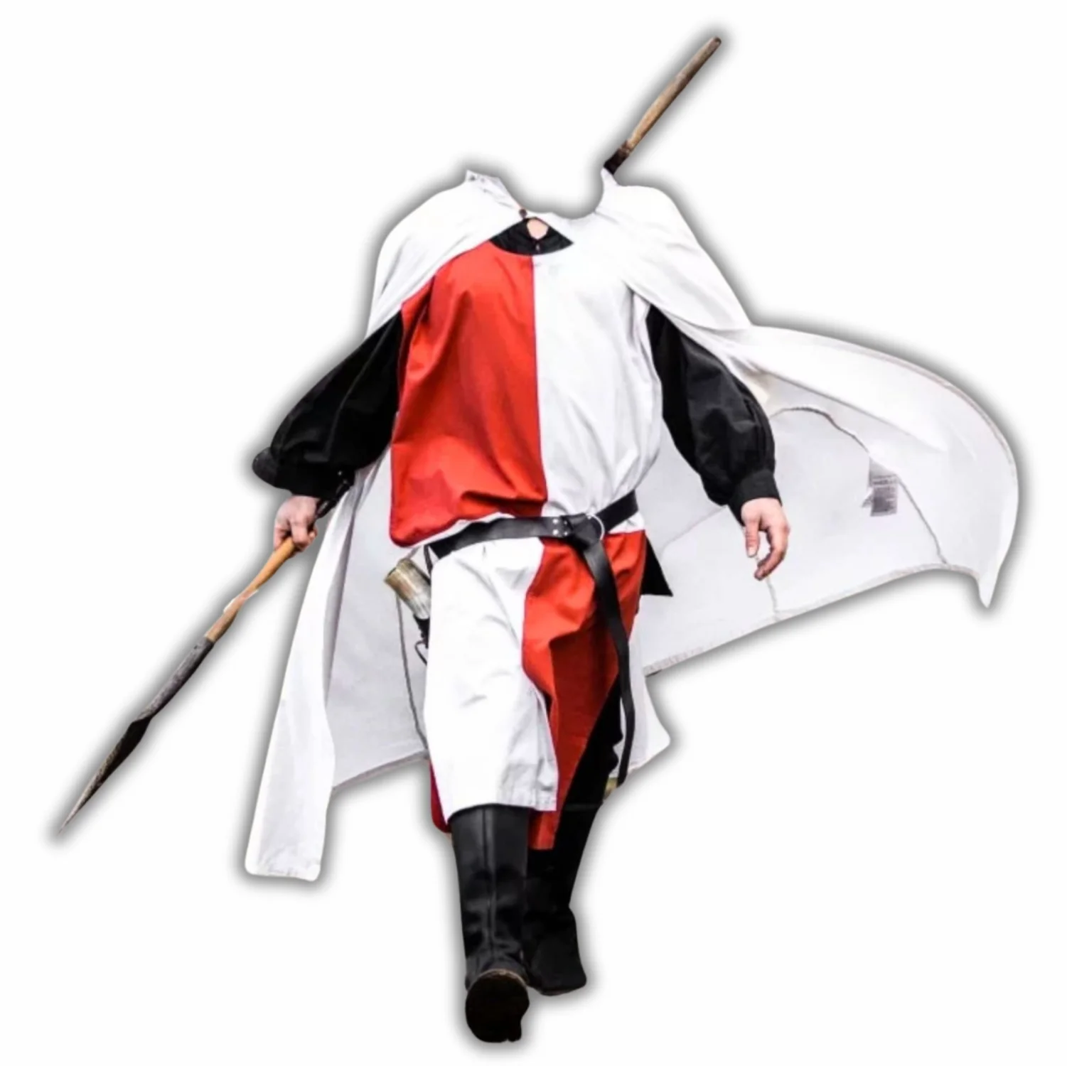Knight Templar White Cape with Red Cross
