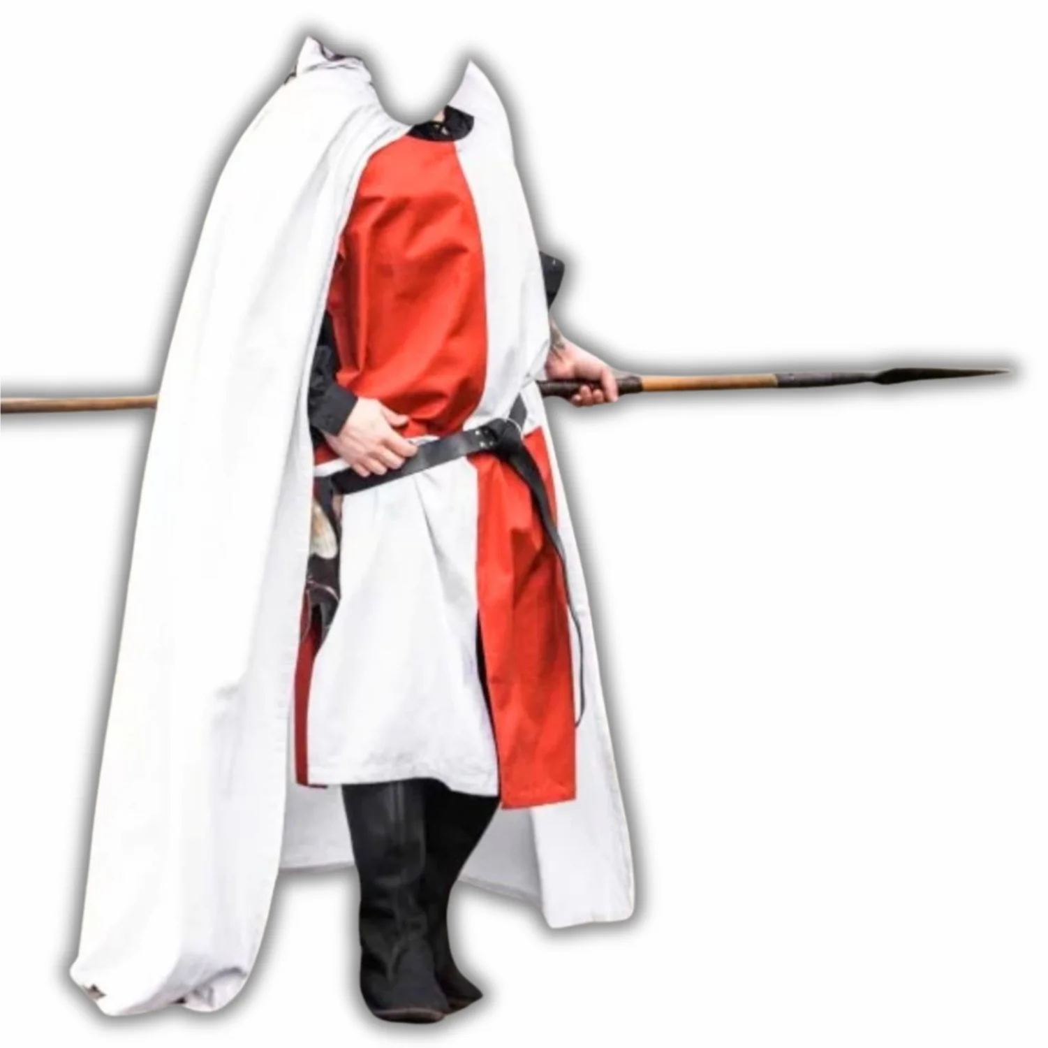 Knight Templar White Cape with Red Cross