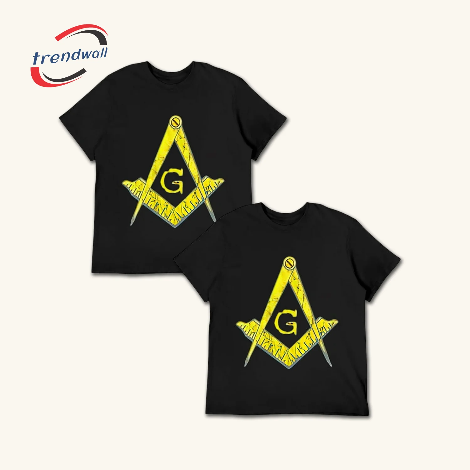 Masonic Symbol PHA Lodge Fraternal T-Shirt Black – Custom Lodge Name or Name Print