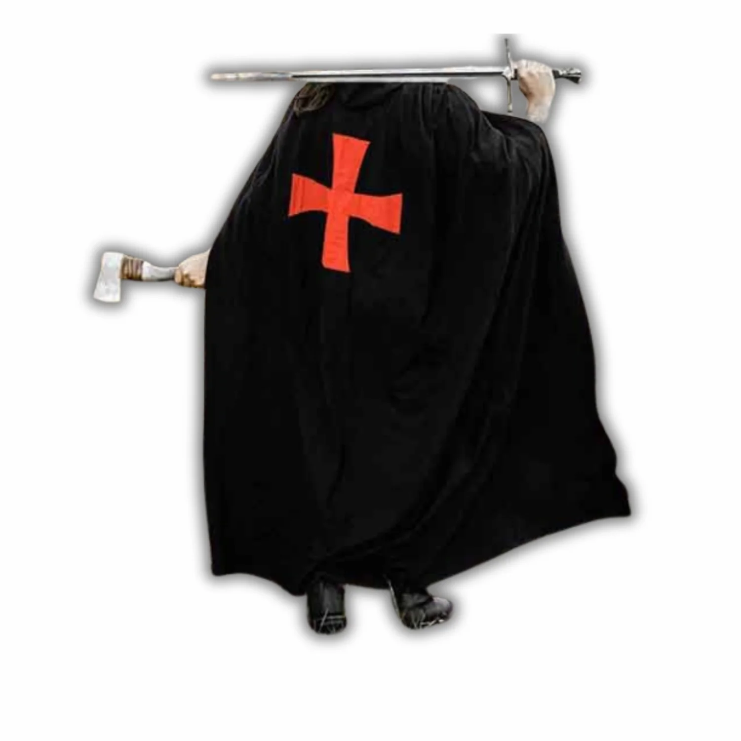 Cloak of the Knights Templar – (Black-Red) In Premium Quality