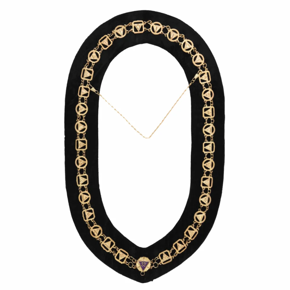 33rd Degree Scottish Rite Chain Collar – Black Base Velvet