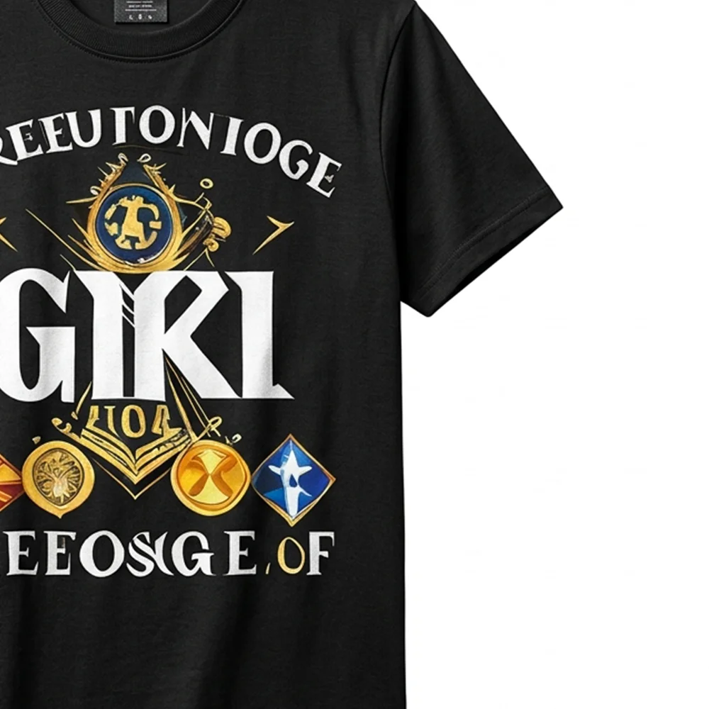 Personalized black Masonic GIRL T-shirt with gold Masonic symbol and custom name printing.