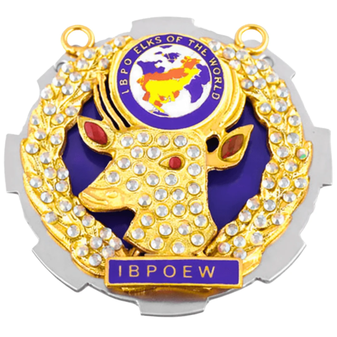 Elks of the World Collar Jewel - Buck & Doe (Gold Plated)