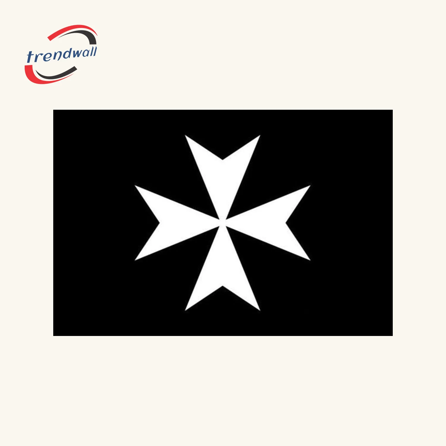 Order of Malta Commandery Flag – Black Maltese Cross Banner