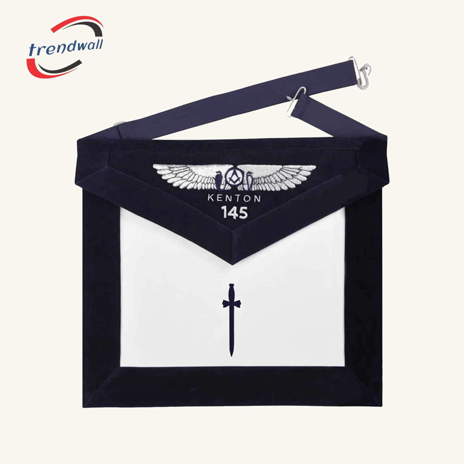 Tyler Blue Lodge Officer Apron - Kenton Lodge Navy Velvet