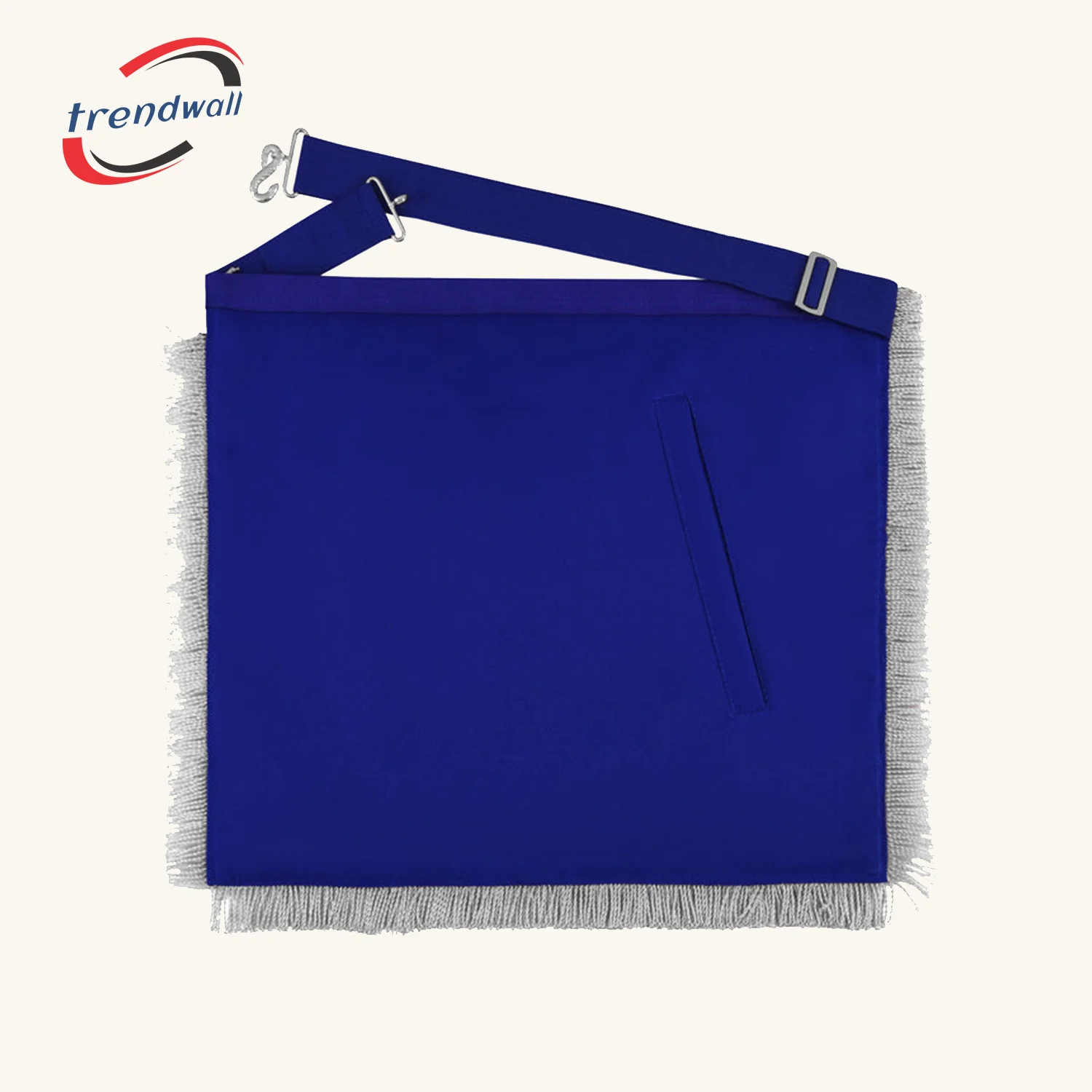 Past Master Blue Lodge Apron - Royal Blue Ribbon With Silver Fringe