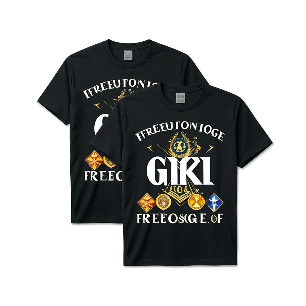 Masonic Black T-Shirt – GIRL Graphic with Gold Masonic Symbol Design - Custom Lodge or Name
