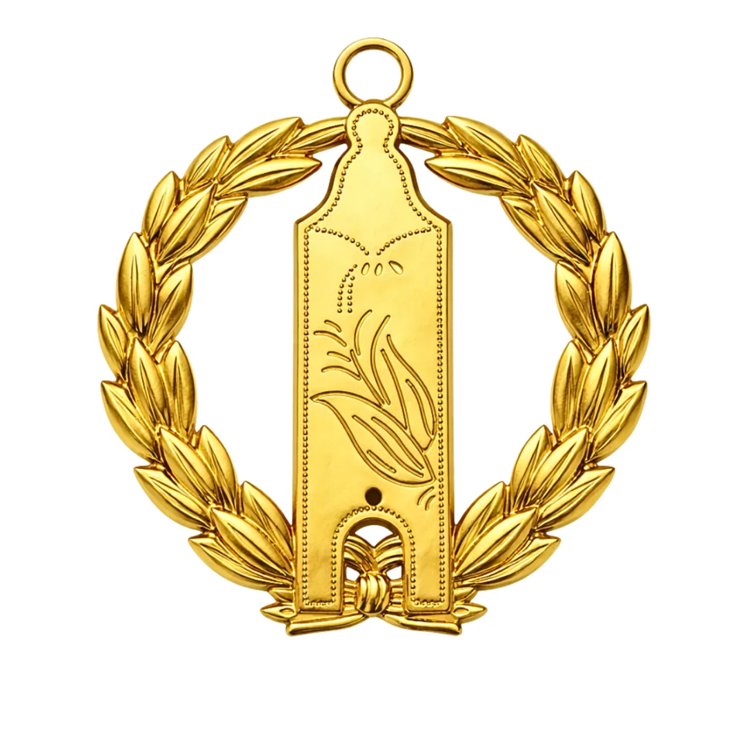 Grand Junior Warden Blue Lodge Officer Collar Jewel - Gold Plated