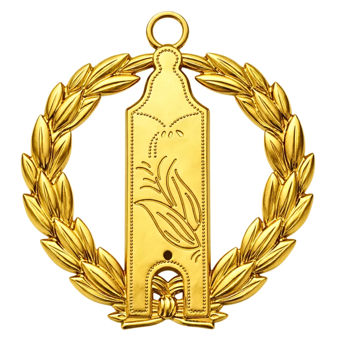 Grand Junior Warden Blue Lodge Officer Collar Jewel - Gold Plated
