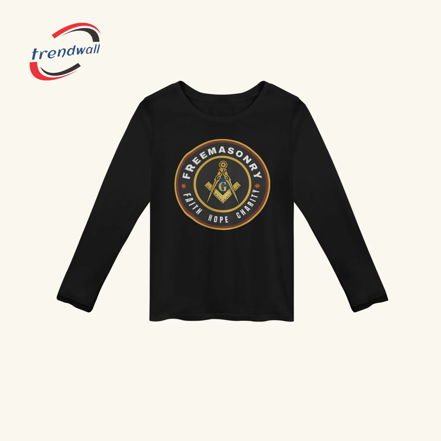 Masonic Women’s Long Sleeve T-Shirt – Faith Hope Charity Freemason Crew Design