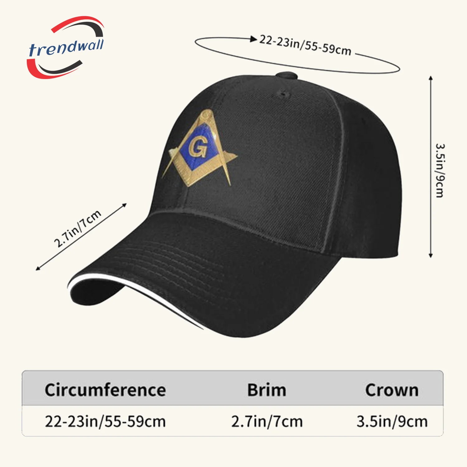 Master Mason Blue Lodge Baseball Cap