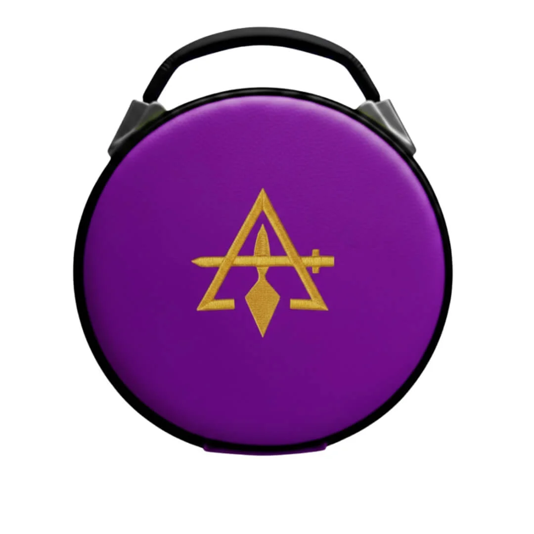 Council Crown Cap Case with Purple Sword & Trowel Embroidery Work