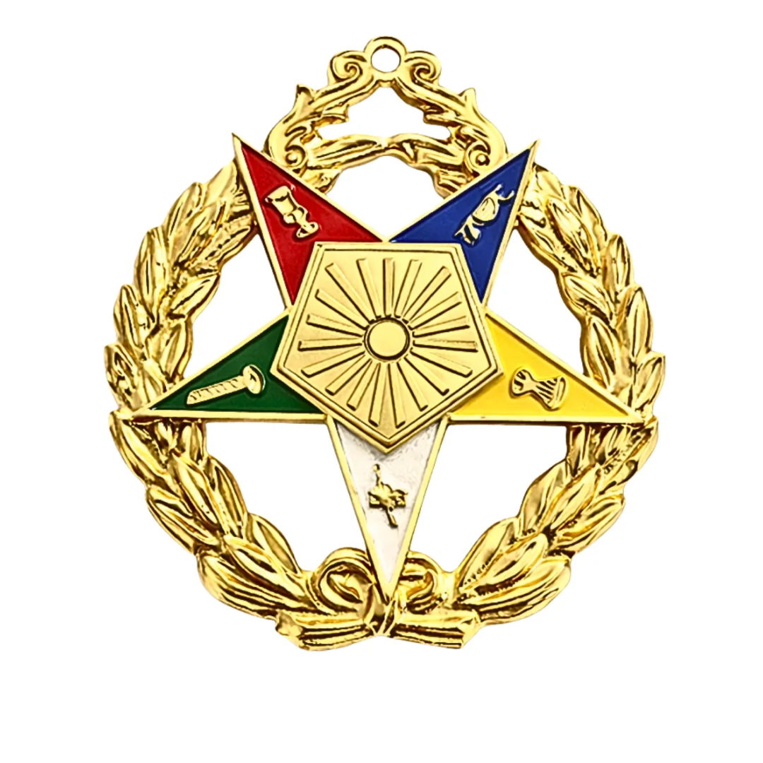 Grand Associate Matron OES Officer Collar Jewel - Colorful Star