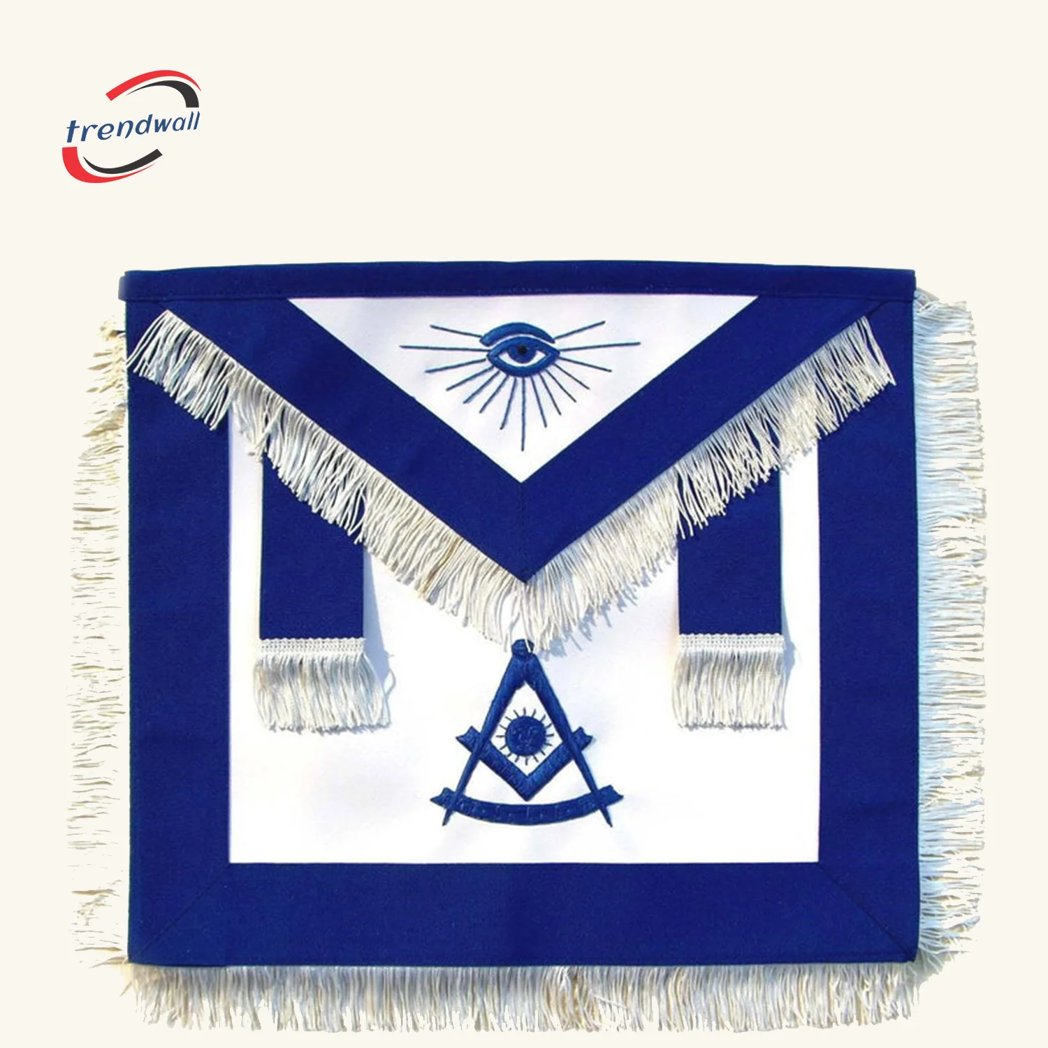 Past Master Blue Lodge Apron - Royal Blue with Blue Hand Embroidery
