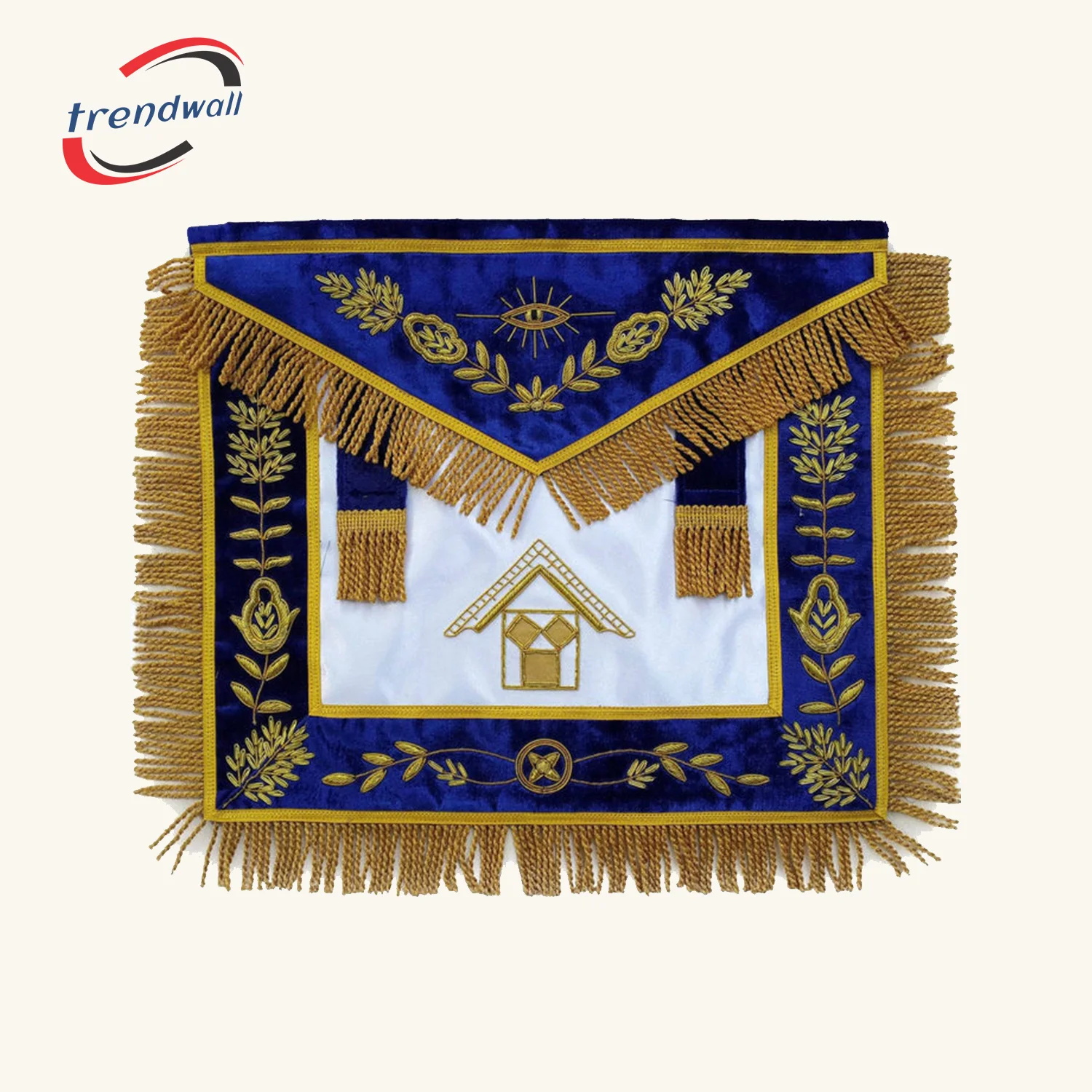 Past Master Blue Lodge Pennsylvania Regulation Apron - Blue & Gold Embroidery