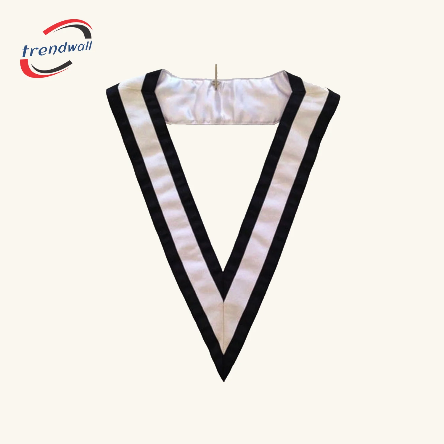 4th Degree Scottish Rite Collar - White & Black Satin Grosgrain