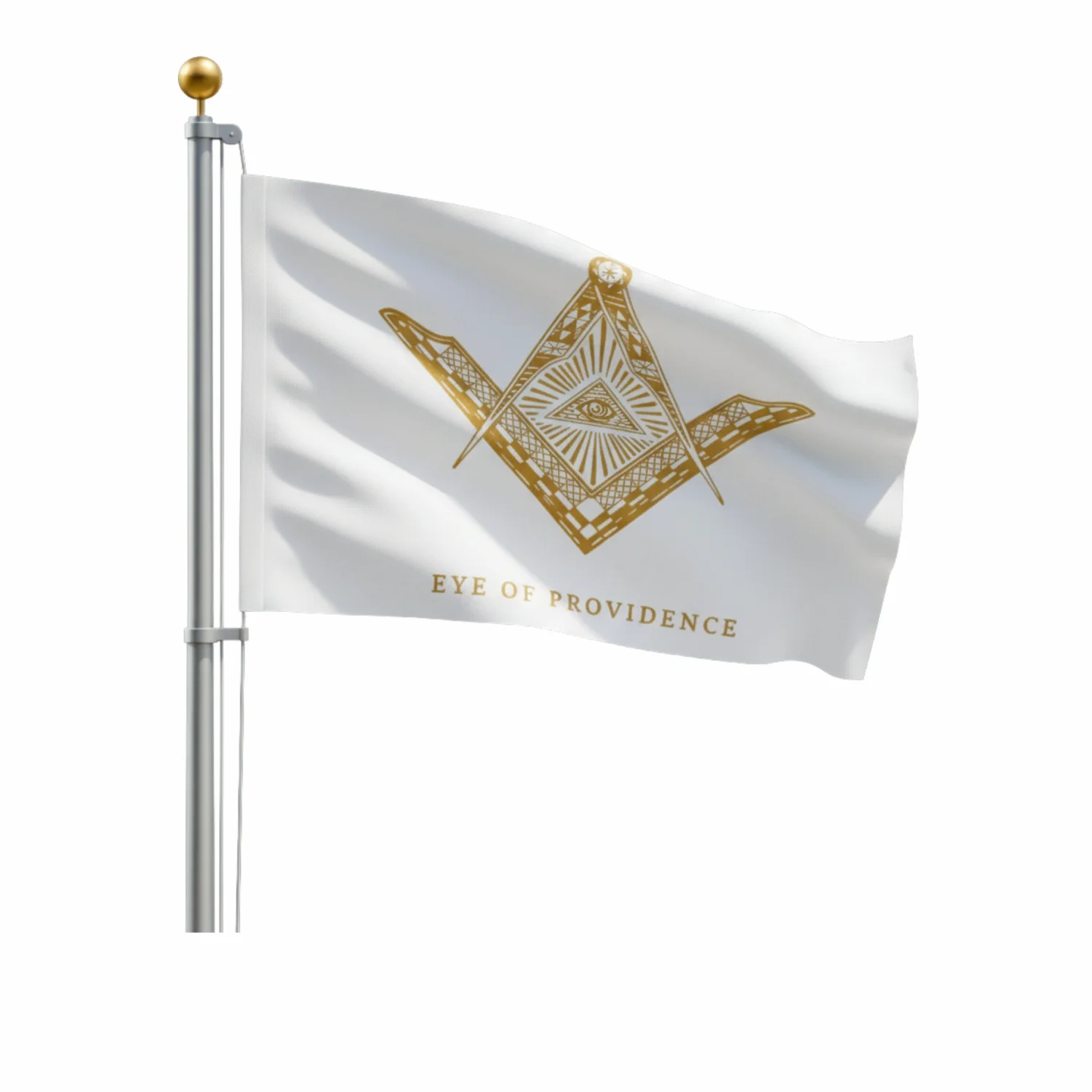 Eye of Providence Flag – White, Decorative Yard Banner with Grommets