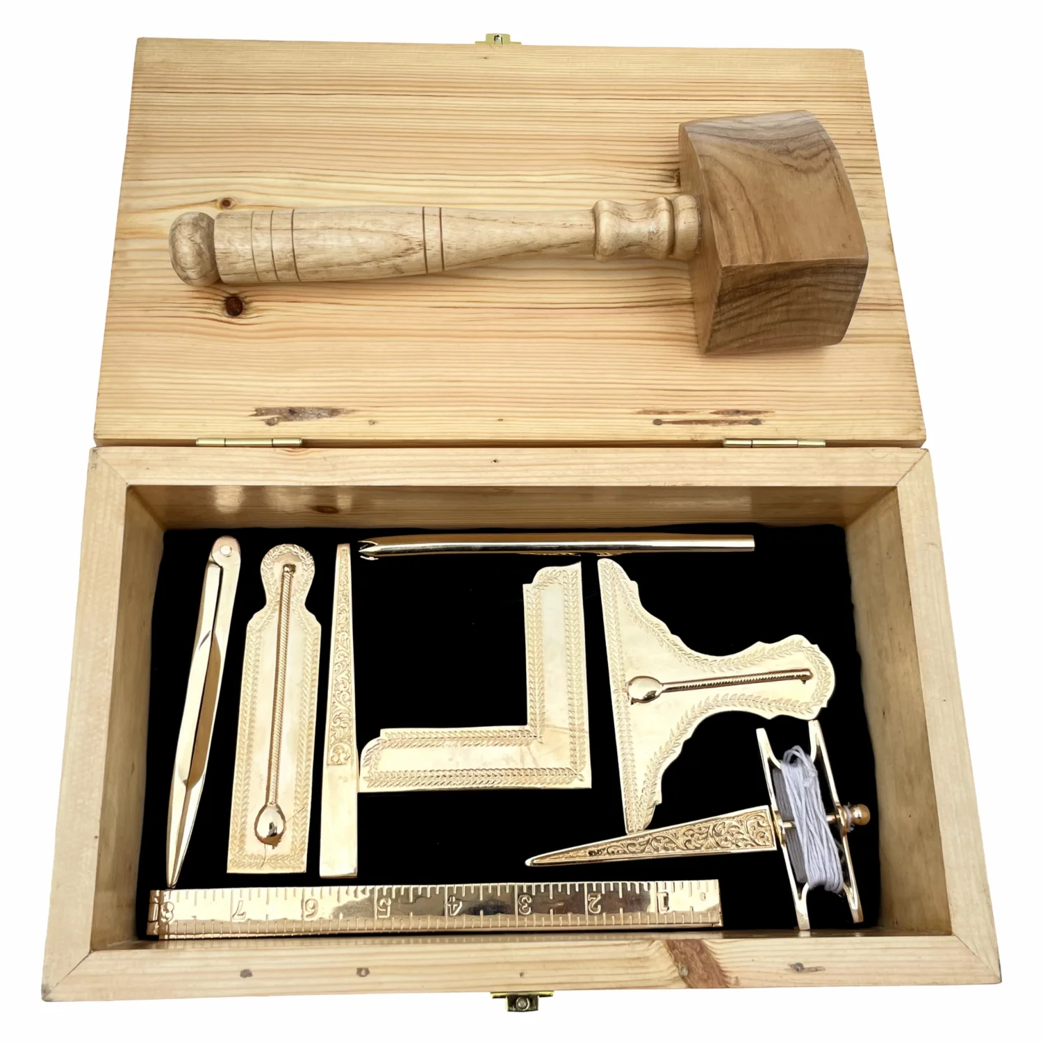 Masonic Gavel, Natural Acacia wood Handcraft Gavel with Wooden Box