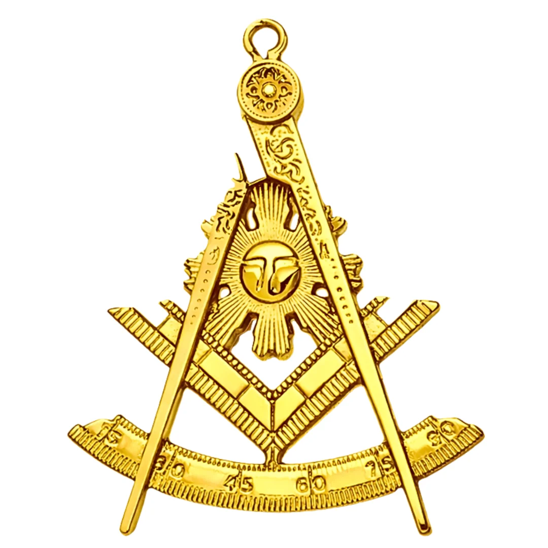 Past Master Blue Lodge Collar Jewel - Gold Metal