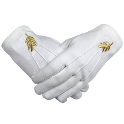 White Cotton with Golden Acacia Leaf