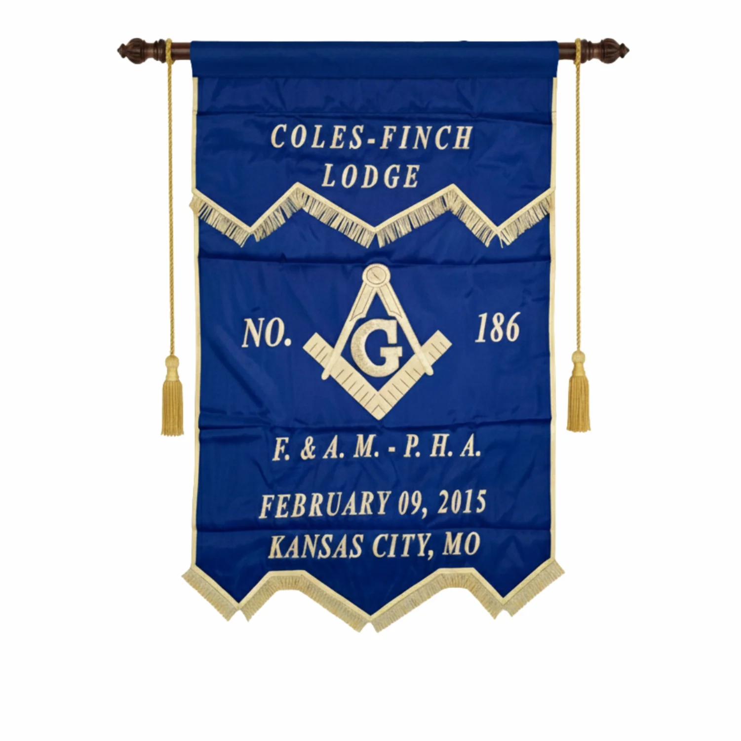 Masonic Royal Arch Chapter Banner - Printed With Gold Braid & Fringe