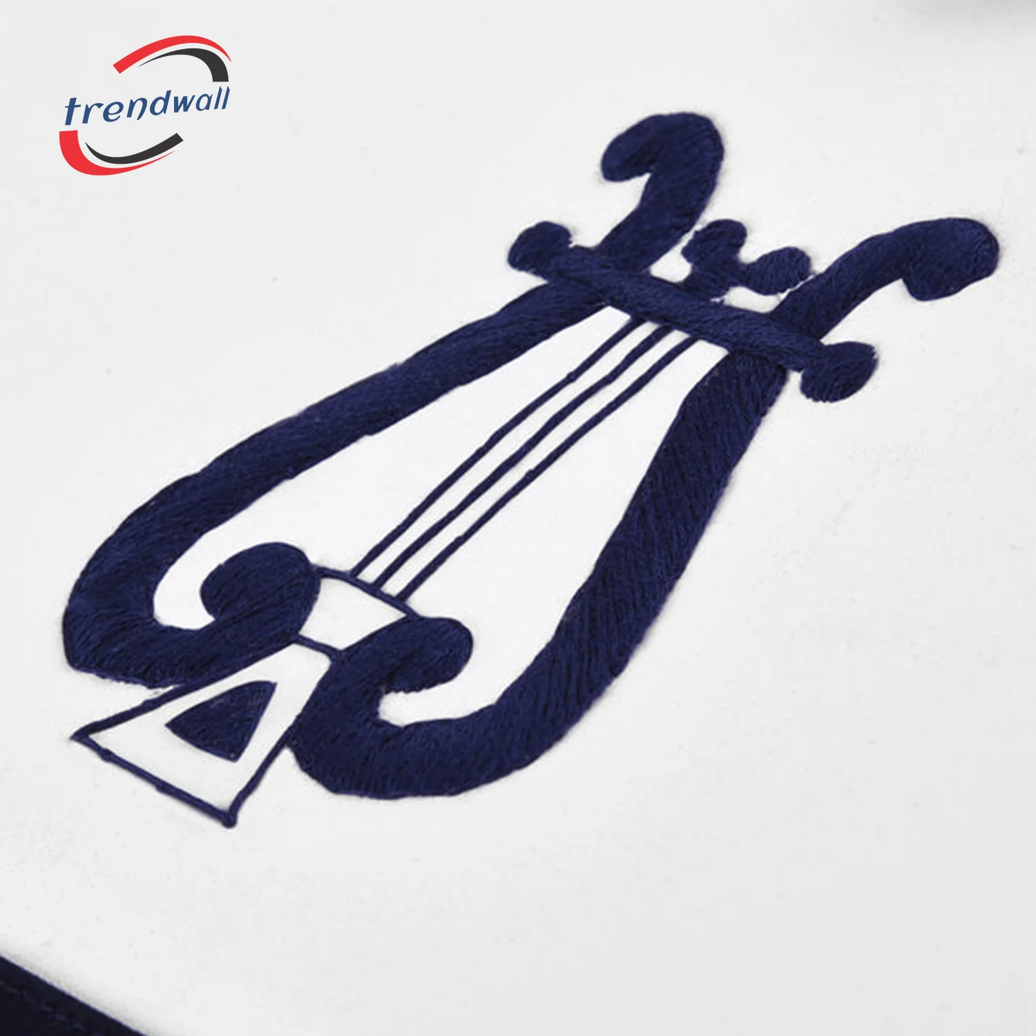 Organist Blue Lodge Officer Apron - Navy Velvet With Silver Embroidery