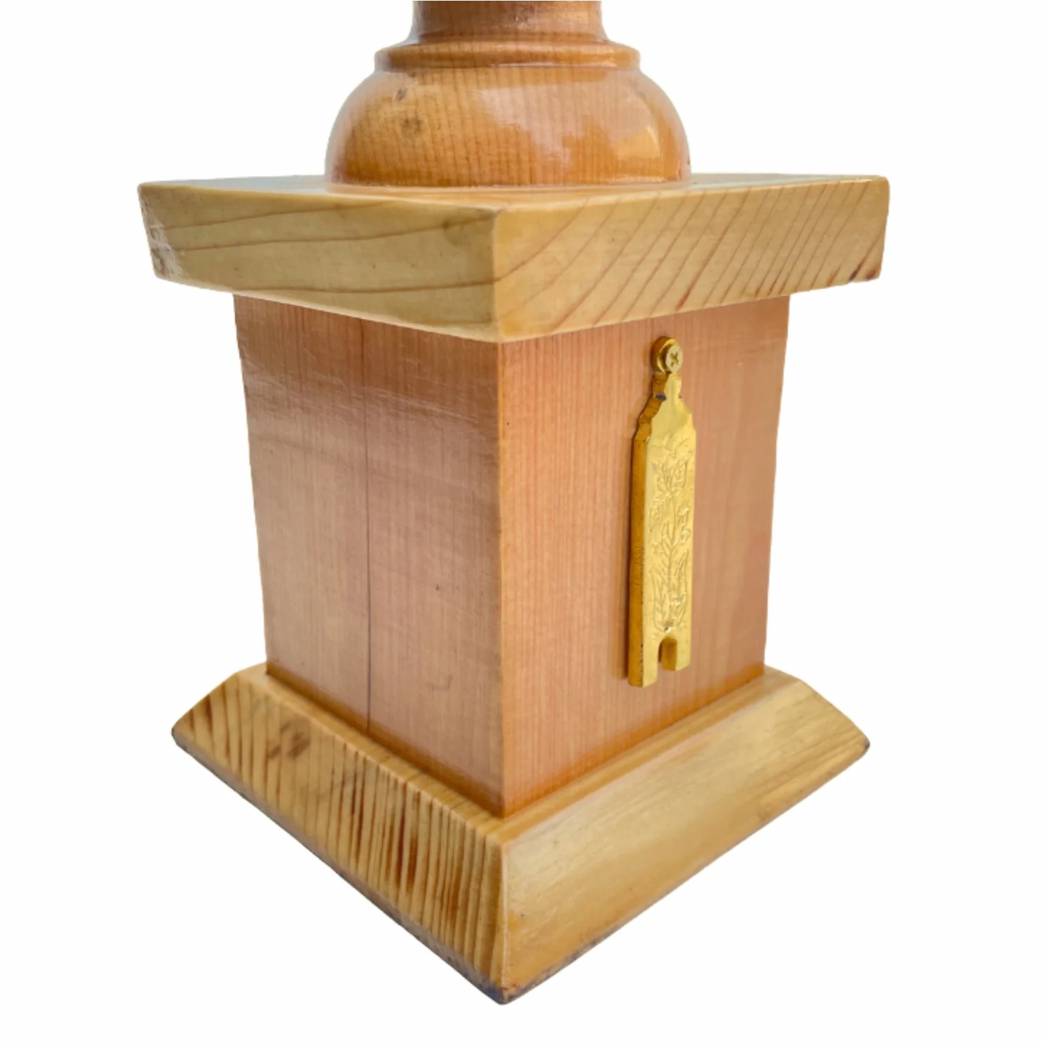 Masonic Columns with Senior & Junior Warden Emblem Natural Pinewood