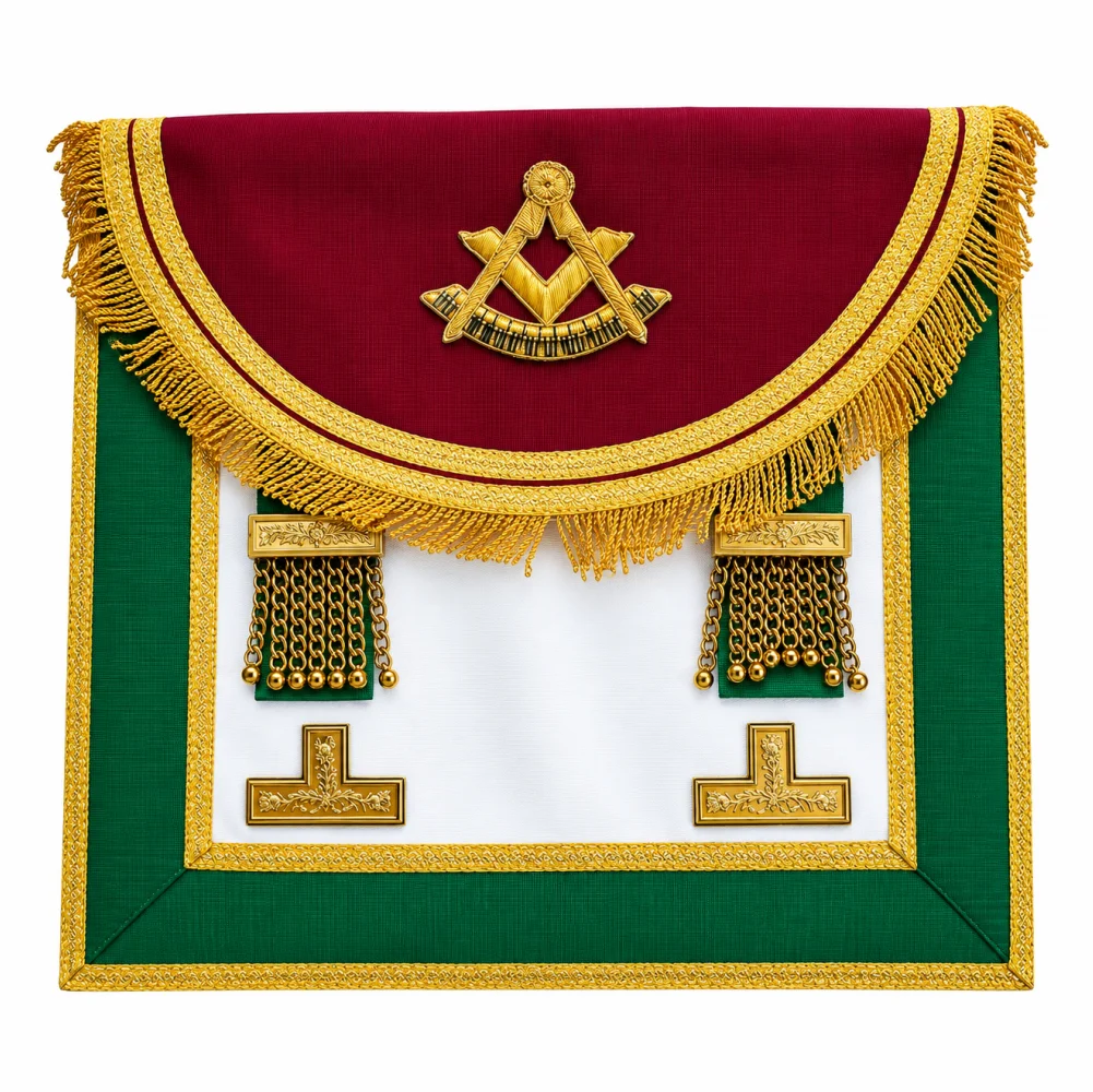 Past Master Craft Scottish Regulation Apron - Green & Brown
