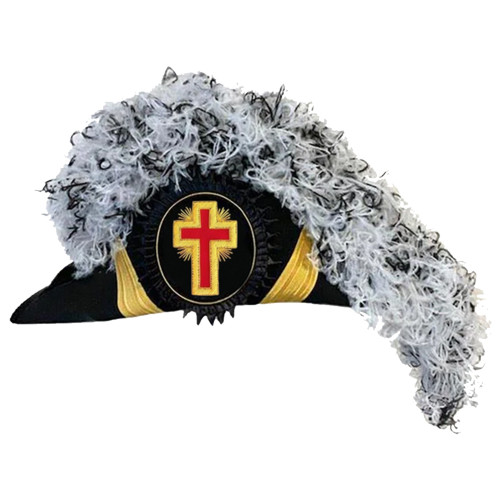 Past Commander Knights Templar Commandery Chapeau White and Black Plumes