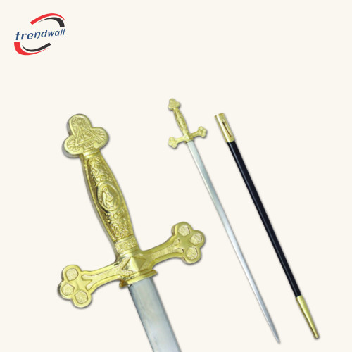Fellowcraft Blue Lodge Sword - Square Compass with Golden Hilt 