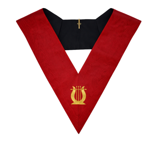  Musician 18th Degree Scottish Rite Collar - Red Moire