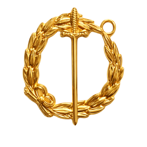Grand Tyler Deacon Blue Lodge Officer Collar Jewel - Gold Metal