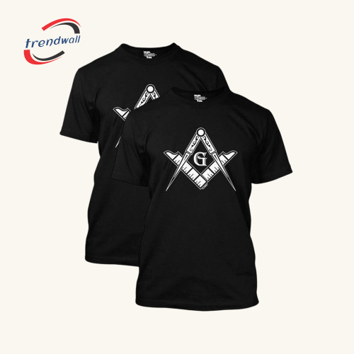 Black Masonic V-Neck T-Shirt