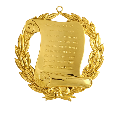 Grand Orator Blue Lodge Officer Collar Jewel - Gold Metal